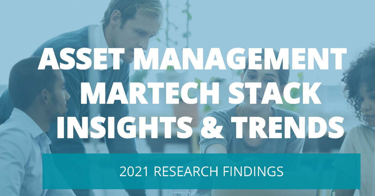 Asset management martech stack insights and trends synthesis landing page background